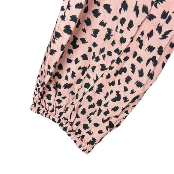 Savannah Jane Womens Embroidered Animal Print Long Puff Sleeve Babydoll Dress L - Picture 4 of 6